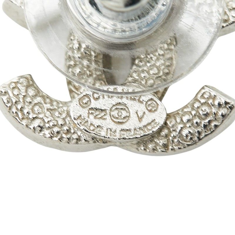 シャネル ココマーク ピアス 片耳のみ シルバー メタル ラインストーン