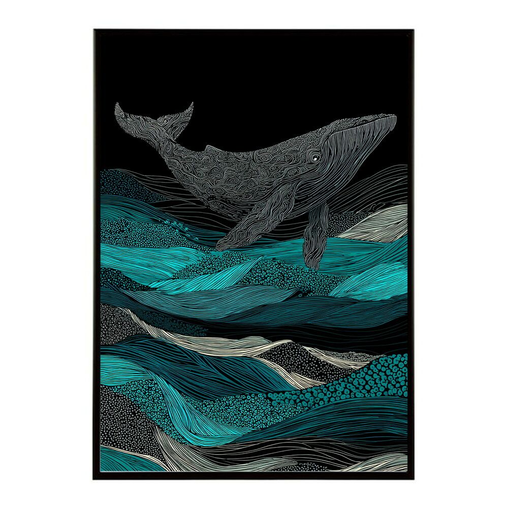 ★a48★さまのページ B2サイズ（約51x73cm）】【lm-poster-4511】【フレーム付き】クジラ