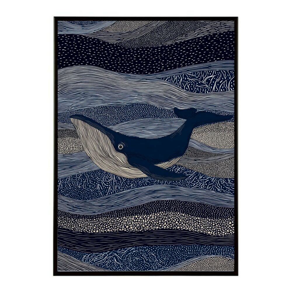 A1サイズ（約59x84cm）】【lm-poster-4519】【フレーム付き】クジラ