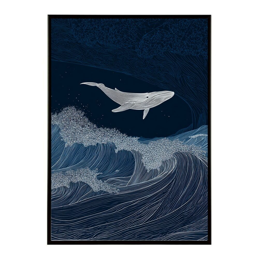 B1サイズ（約73x103cm）】【lm-poster-4587】【フレーム付き】クジラ