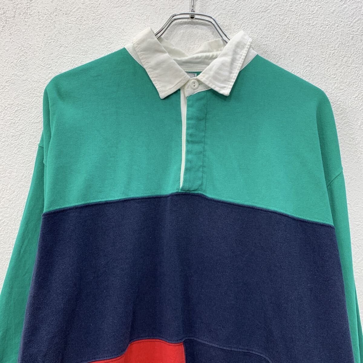 CAPE ISLE KNITTERS 長袖 ラガーシャツ XL グリーン マルチカラー