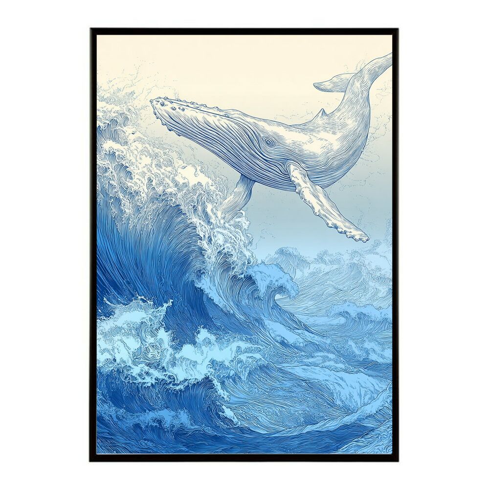 A1サイズ（約59x84cm）】【lh-poster-5935】イルカ 海 ブルー