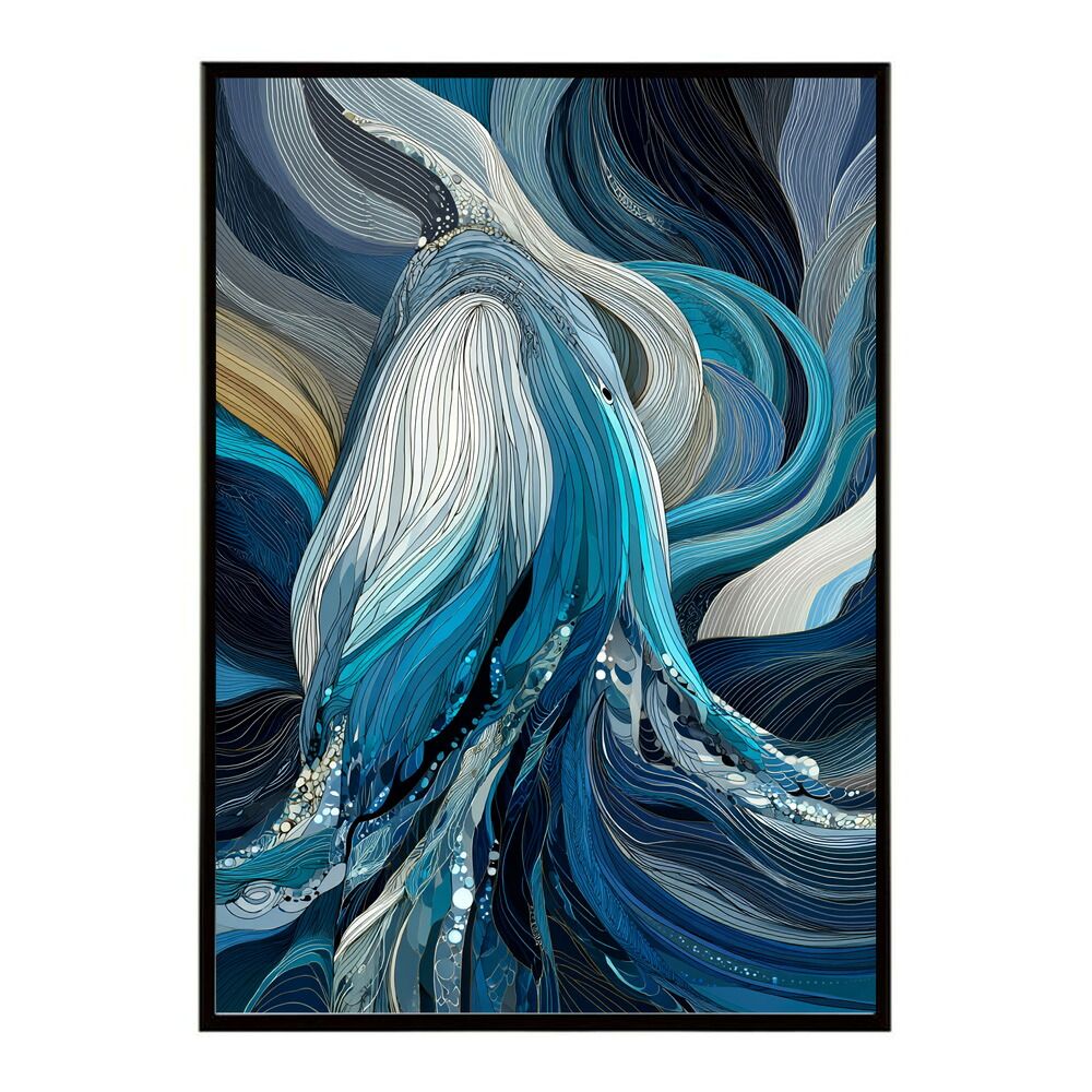 A1サイズ（約59x84cm）】【lm-poster-4473】【フレーム付き】クジラ