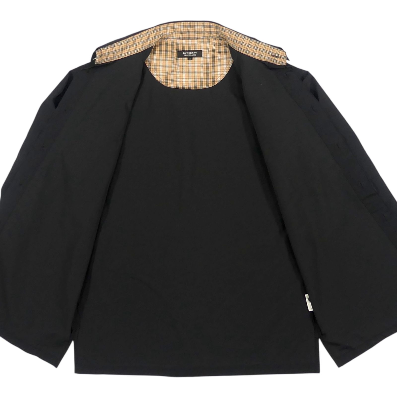 美品 希少 バーバリーブラックレーベル 長袖シャツ モノグラム Mサイズ相当 黒 BURBERRY BLACK LABEL 廃盤 バーバリーブラックレーベル シャツ M ノバ