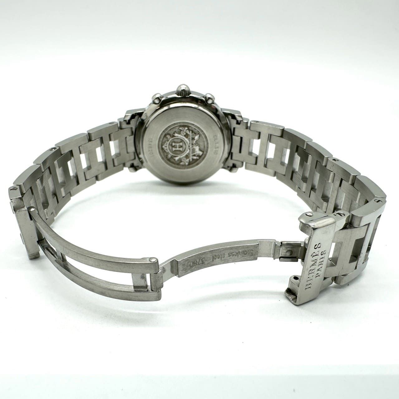 電池交換済】HERMES エルメス CL1.310 クリッパー クロノグラフ デイト