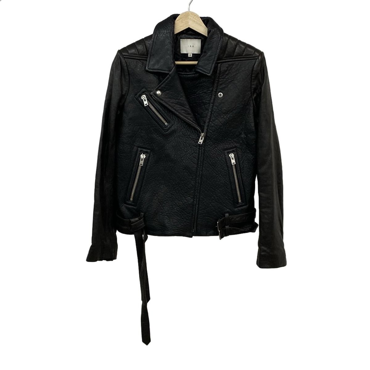IRO イロ ライダースジャケット サイズ36 S レディース 黒 長袖 レザー ジップアップ 冬