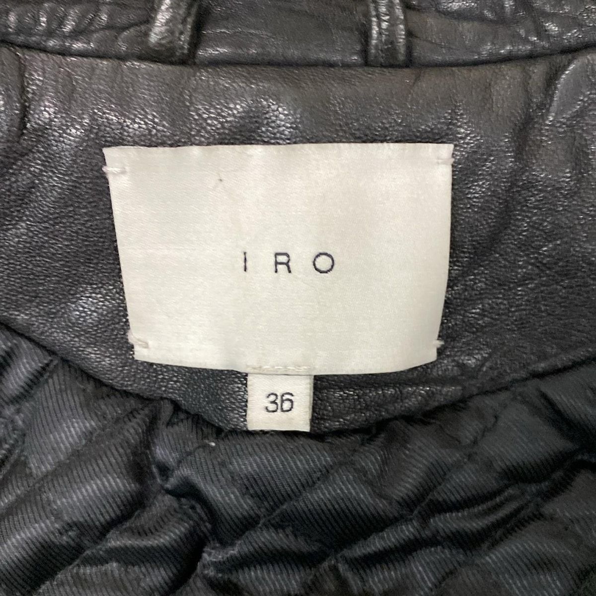  IRO イロ ライダースジャケット サイズ36 S レディース - 黒 長袖 レザー ジップアップ 冬 シングルライダース レザージャケット ライダース