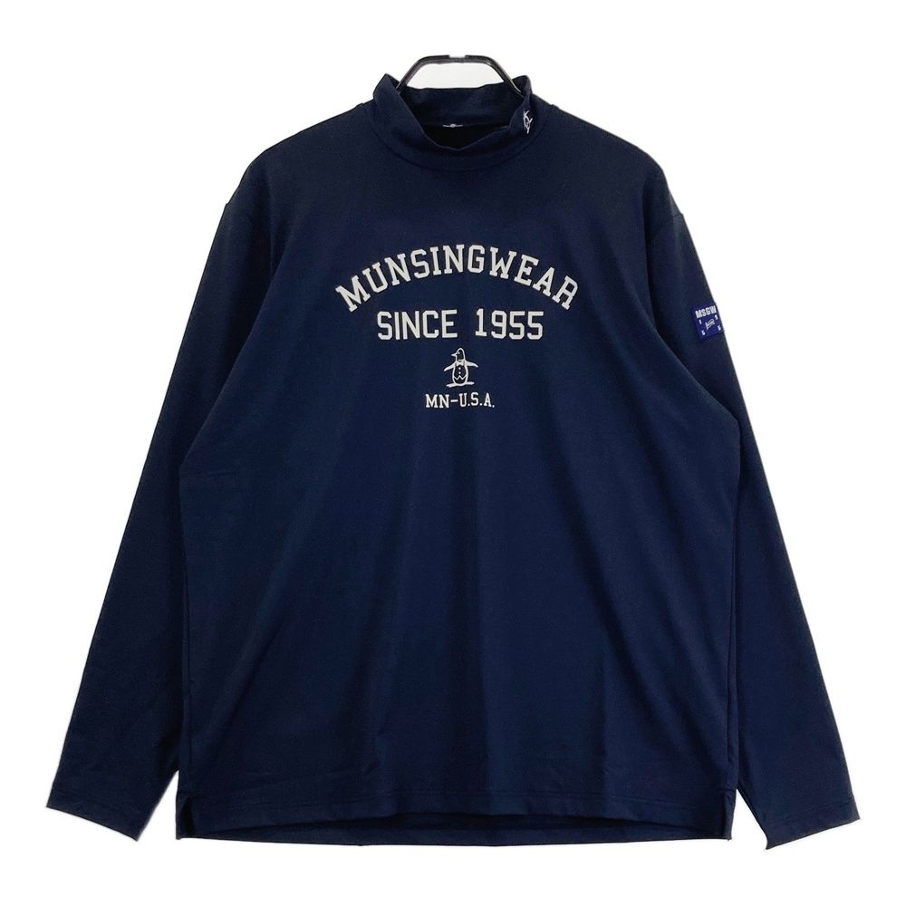 サイズ 3 L MUNSING WEAR マンシングウェア モデル ハイネック 長袖Tシャツ ネイビー系 ゴルフウェア メンズ ストスト