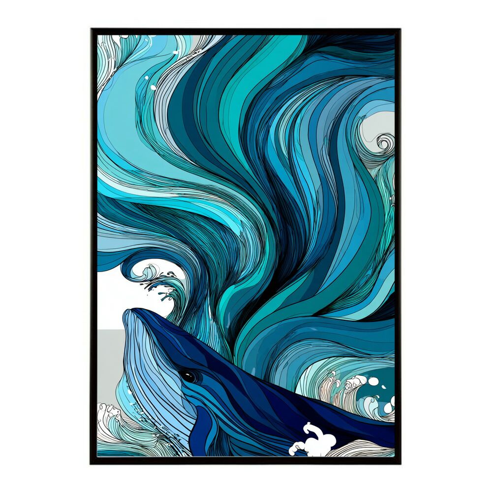 B1サイズ（約73x103cm）】【lm-poster-4587】【フレーム付き】クジラ