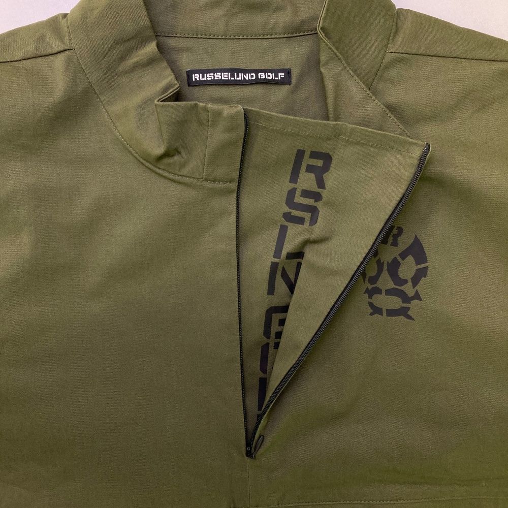 ラッセルノ ゴルフ MA-1 ジップアップ ジャケット サファリ カーキ 2XL サイズ：5 RUSSELUNO ラッセルノ 2023年 ハーフジップ 長袖ジャケット