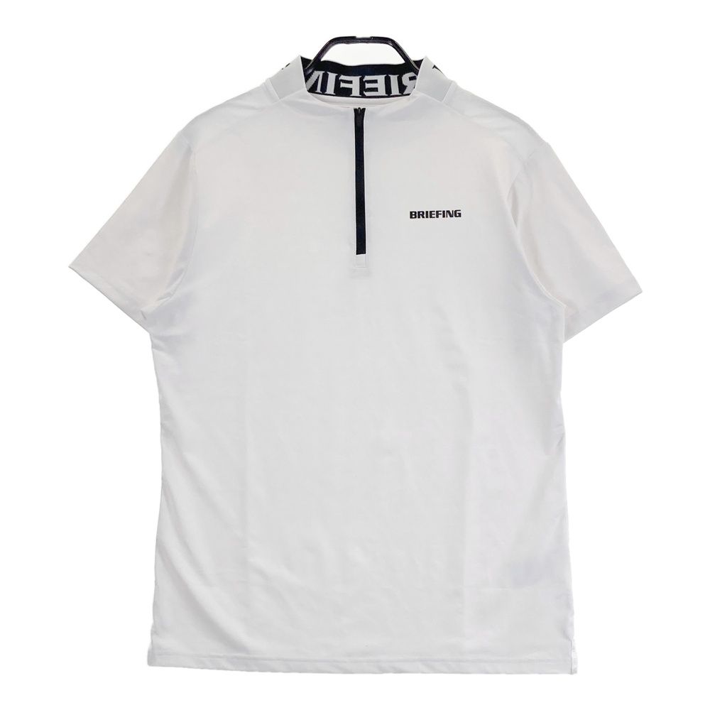 サイズ M GOLF ブリーフィング ハーフジップ 半袖Tシャツ ホワイト系 ゴルフウェア メンズ ストスト