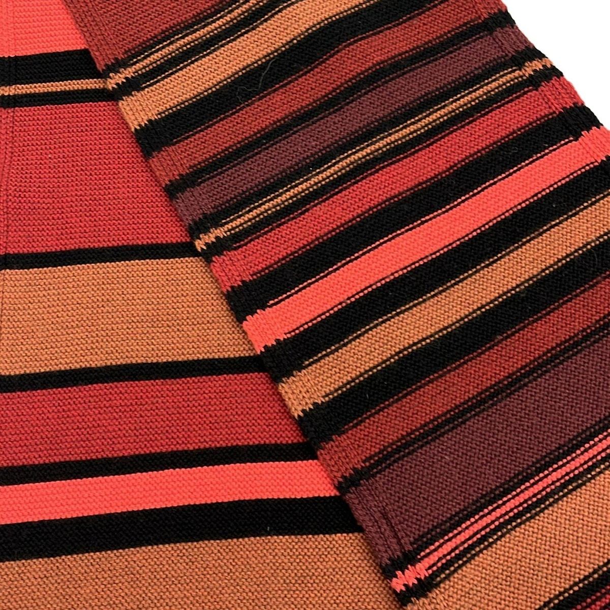  SONIARYKIEL ソニアリキエル マフラー - ブラウン×レッド×マルチ ボーダー フラワー 花 ウール マフラー 小物