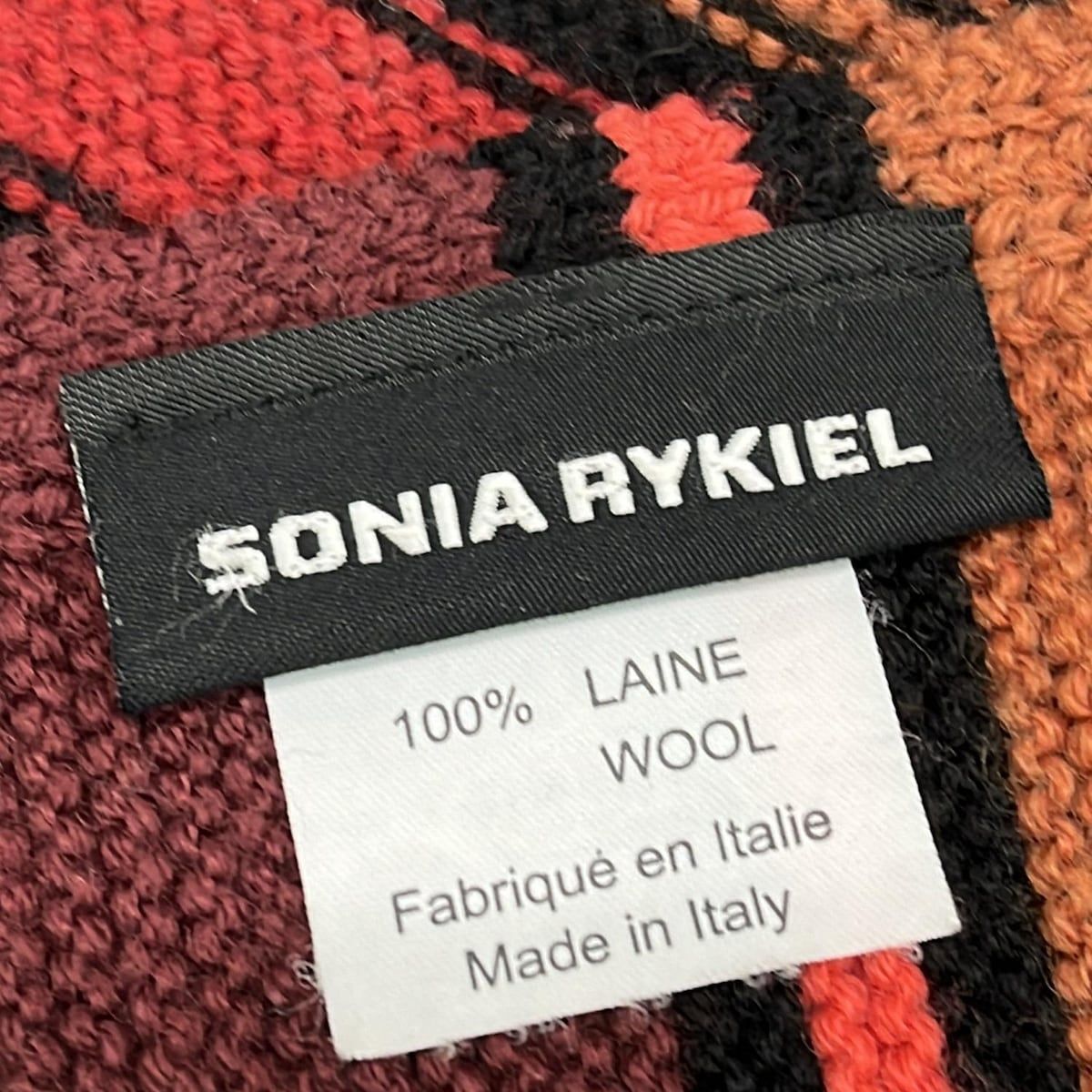 SONIARYKIEL ソニアリキエル マフラー - ブラウン×レッド×マルチ ボーダー フラワー 花 ウール