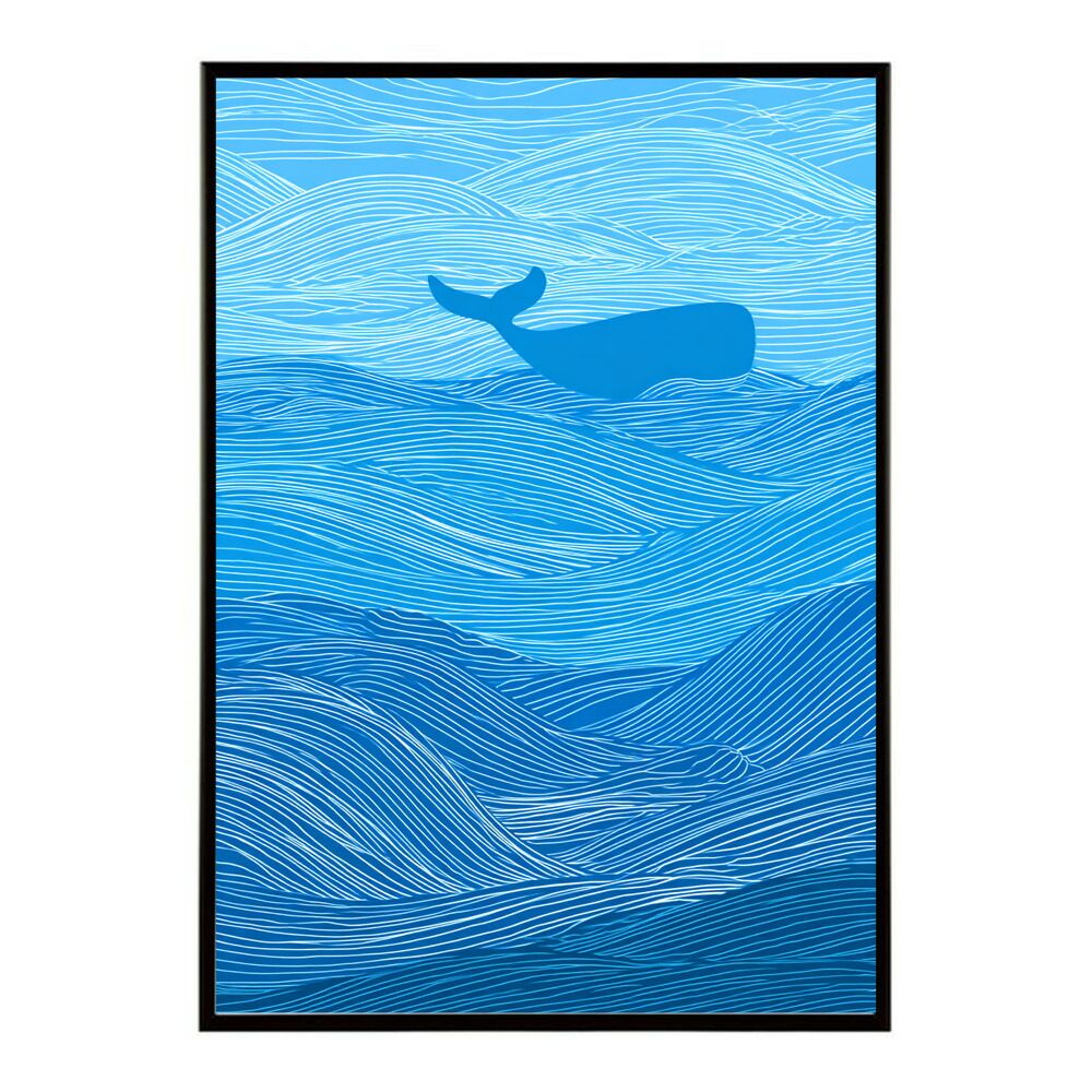 A1サイズ（約59x84cm）】【lm-poster-4550】【フレーム付き】クジラ