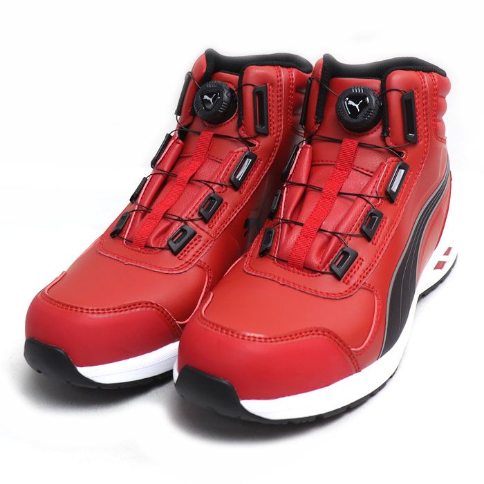 PUMA プーマ ライダー2 0 安全靴 レッド ブラック 63 358 28 cm DISC MID ミドルカット ダイヤル式 JSAA規格 メンズ 買取品