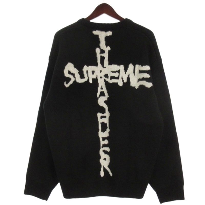 シュプリーム SUPREME × スラッシャー Thrasher 24 AW ニット セーター ブラック L AA