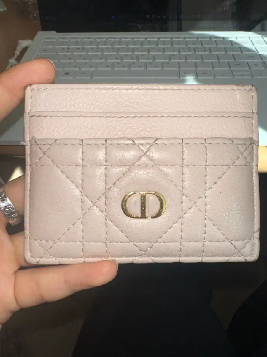 ディオール Caro Freesia カードウォレット パウダー ピンク