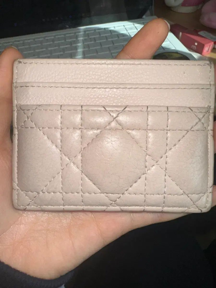 ディオール Caro Freesia カードウォレット パウダー ピンク