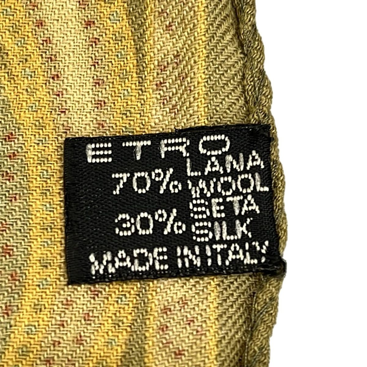 ETRO エトロ ストール ショール - カーキ×イエロー×ライトブルー ウール シルク