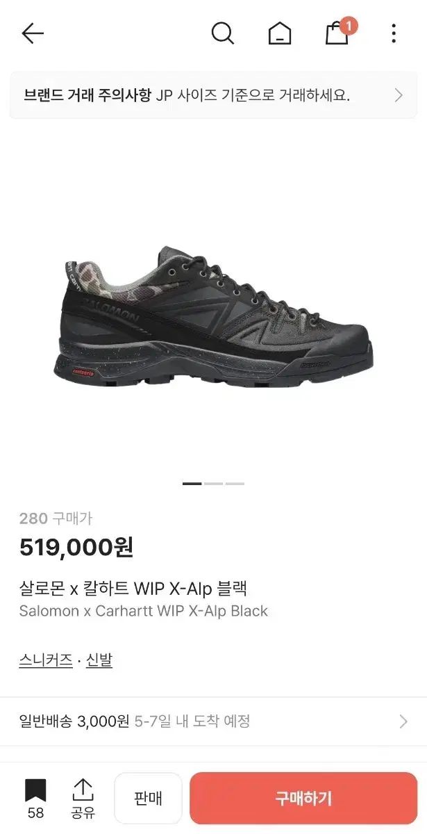 SALOMON サロモン x Carhartt カーハート WIP Alp ブラック