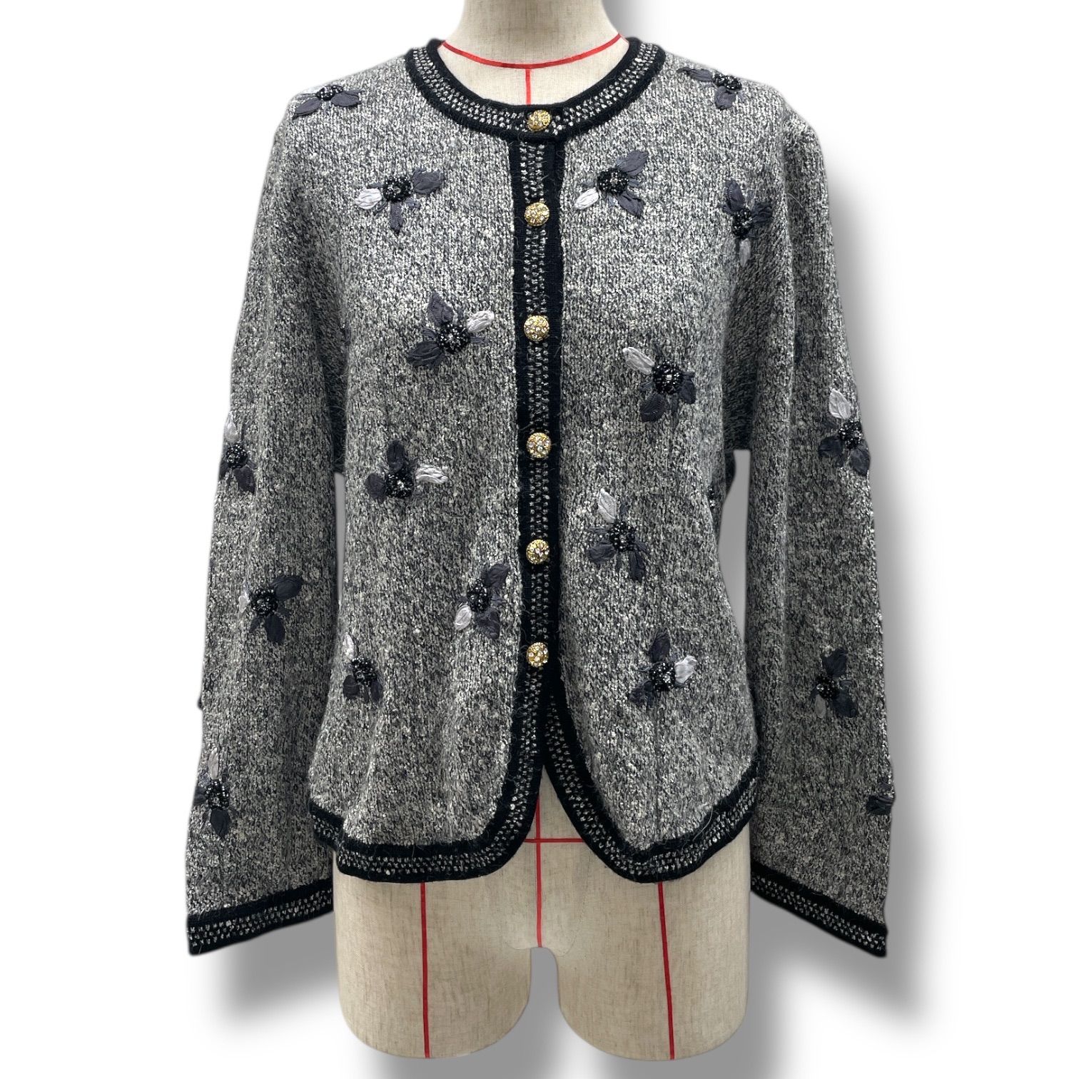 ATELIER SAGAN アトリエサガン 花柄刺繍 ニットカーディガン 羽織り