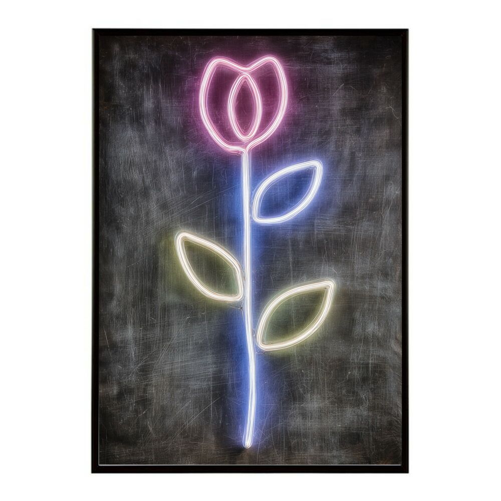 【A4サイズ（約21x30cm）】【lm-poster-4644】【フレーム付き】ネオン 光 光彩 ライト ネオン管 カラフル サイバー 電飾 カフェ バー ポスター イラスト