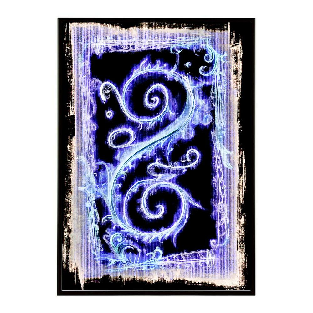 【B4サイズ（約25x36cm）】【lm-poster-4649】【フレーム付き】ネオン 光 光彩 ライト ネオン管 カラフル サイバー 電飾 カフェ バー ポスター イラスト