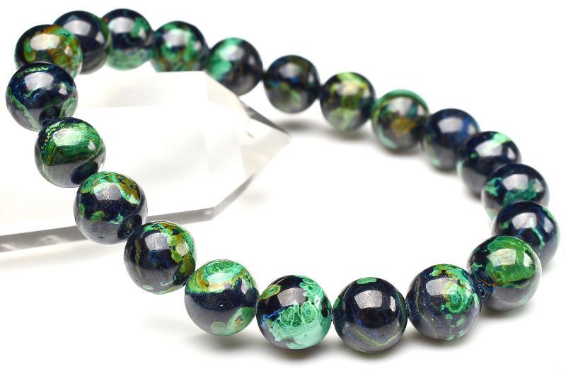 １点物 AAA ペルー産 アズロマラカイトインクリソコラ 9 5 mm ブレスレット パワーストーン 天然石 _U 8462