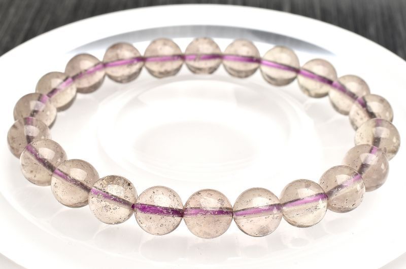 パープル リビアングラス8ミリブレスレット♢希少石♢天然石♢高品質 石流通センター 高品質 天然石 ブレスレット リビアングラス (パープル