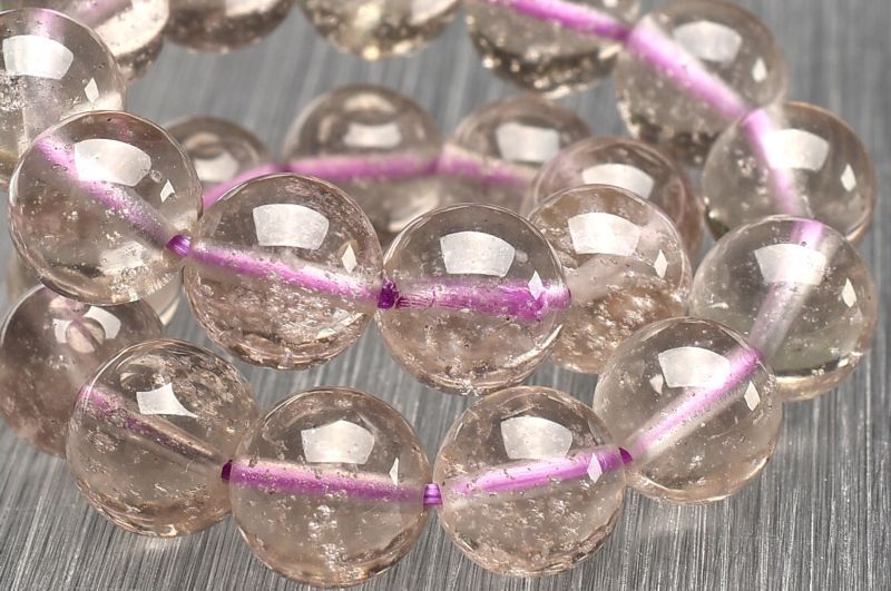 1点物】希少◇スモーキー パープルリビアングラス 8.5mm ブレスレット