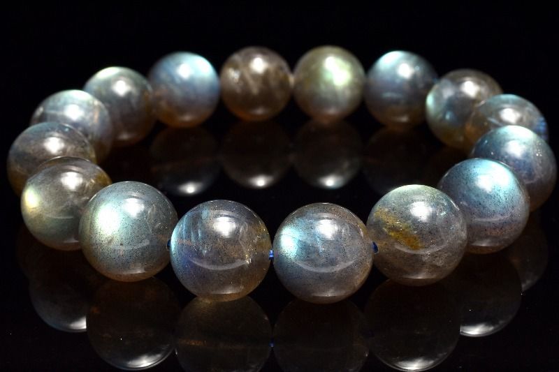 １点物 レインボーシラー ラブラドライト 13 mm ブレスレット パワーストーン 天然石 _MC 2610