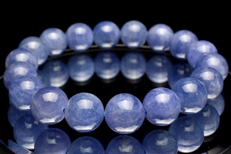 １点物 AA 透過性あり タンザナイト 11 mm ブレスレット パワーストーン 天然石 _MC 2740