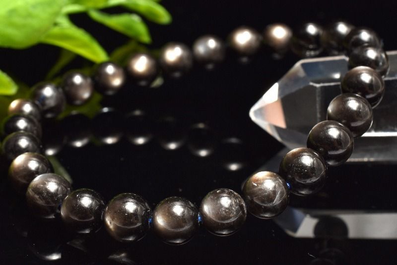 ★(M.！)ロイヤルブラックスターアクアマリン7.8ミリブレス④(SA+) ブラックアクアマリンブレスレット - 埼玉県吉川市の天然石専門店