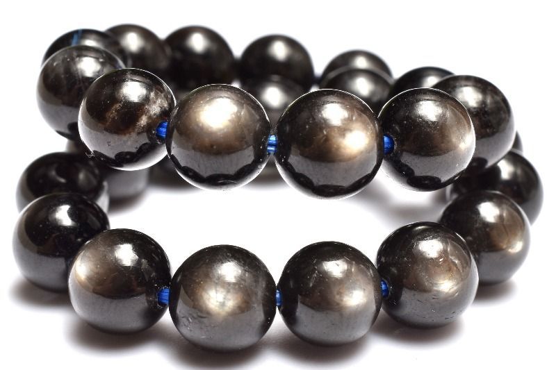 ★(M.！)ロイヤルブラックスターアクアマリン7.8ミリブレス④(SA+) ブラックアクアマリンブレスレット - 埼玉県吉川市の天然石専門店