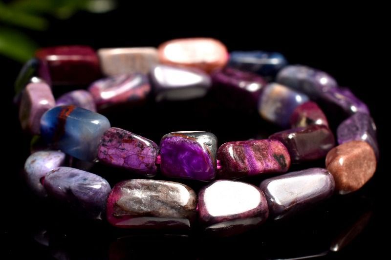１点物 AAA 高発色パープル スギライト 杉石 5-8 x 4-4.5 mm ミニタンブル ブレスレット パワーストーン 天然石 _MC 2871