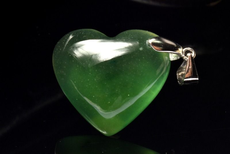 1点物】AAA☆シルバー925 サーペンティン(蛇紋石) 20x22mm ハート