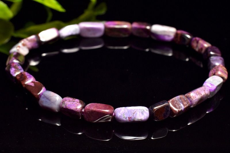 １点物 AAA 高発色パープル スギライト 杉石 6-10 x 4.5-5.5 mm ミニタンブル ブレスレット パワーストーン 天然石 _MC 2874