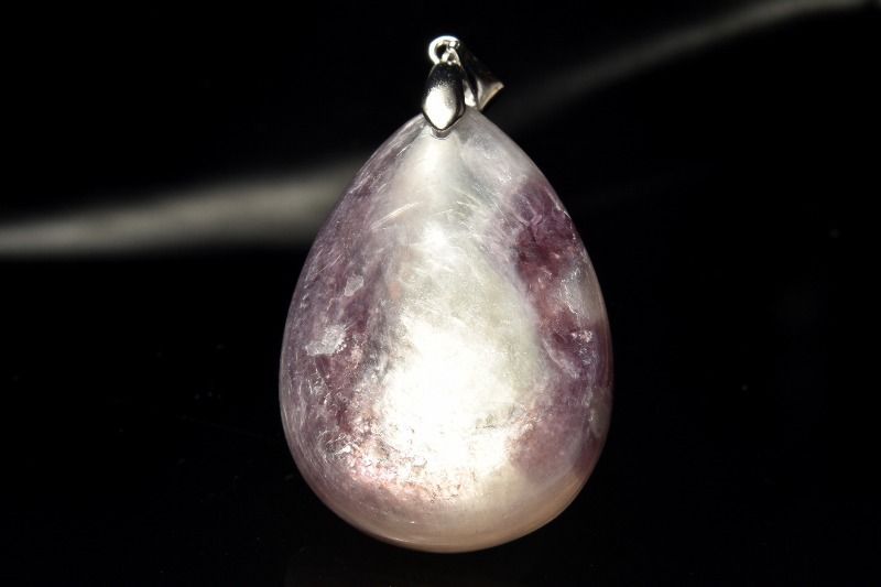 1点物】シルバー925◇雲母の煌めき レピドライト(リチア雲母) 30x23mm