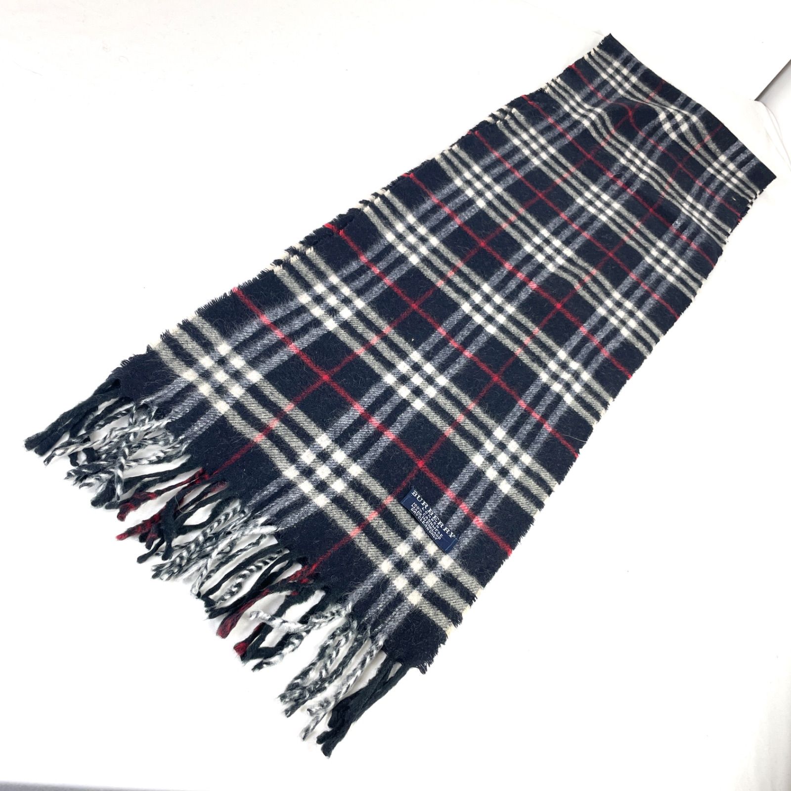 t2137 バーバリー ロンドン マフラー チェック カシミア100