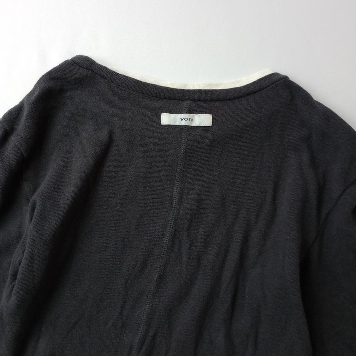 yori しっとりレイヤードロンTee チャコールグレー　38 ◯ yori ヨリ しっとりレイヤードロンTee カットソー プルオーバー