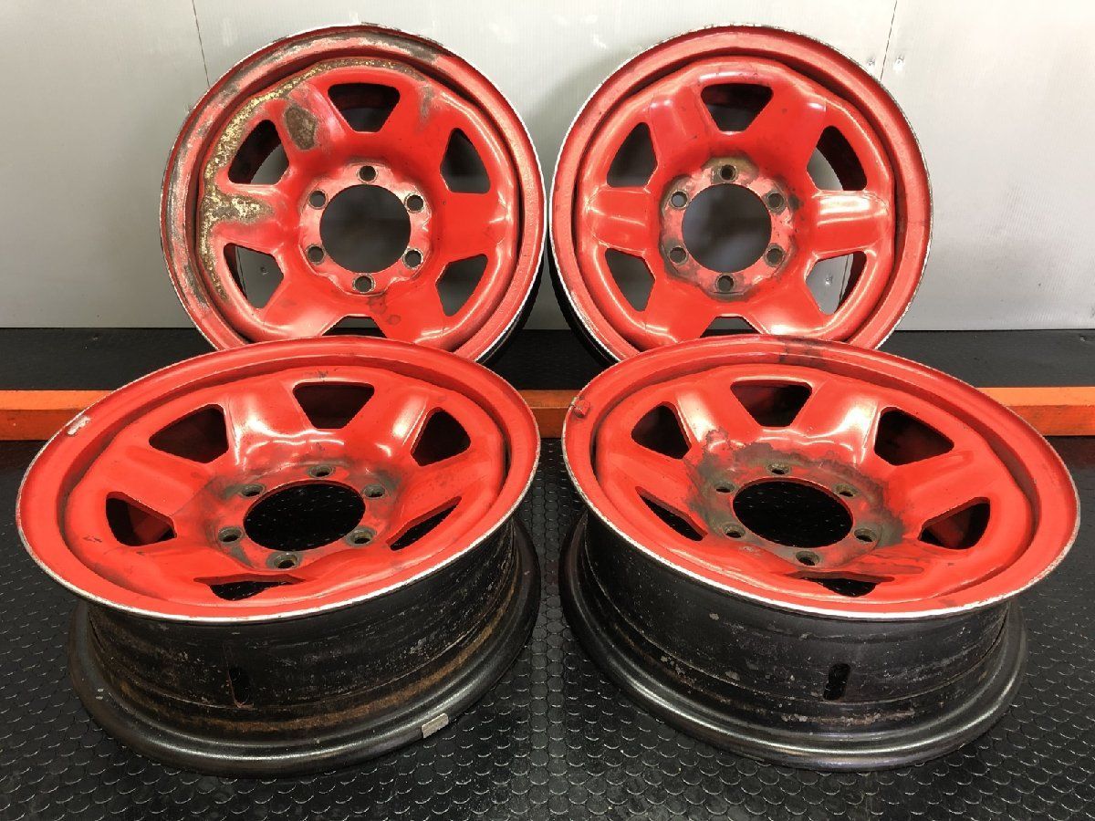 TOYOTA トヨタ ランクル FJ 75 消防車 リング式 スチールホイール 16インチ 4本 5 7 3 SHB 022