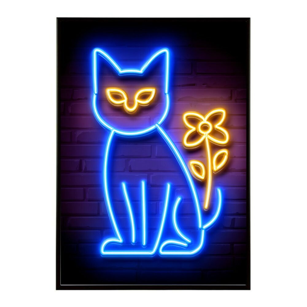 【A3サイズ（約30×42cm）】【lm-poster-4709】【フレーム付き】ネオン 光 光彩 ライト ネオン管 カラフル サイバー 電飾 カフェ バー ポスター イラスト