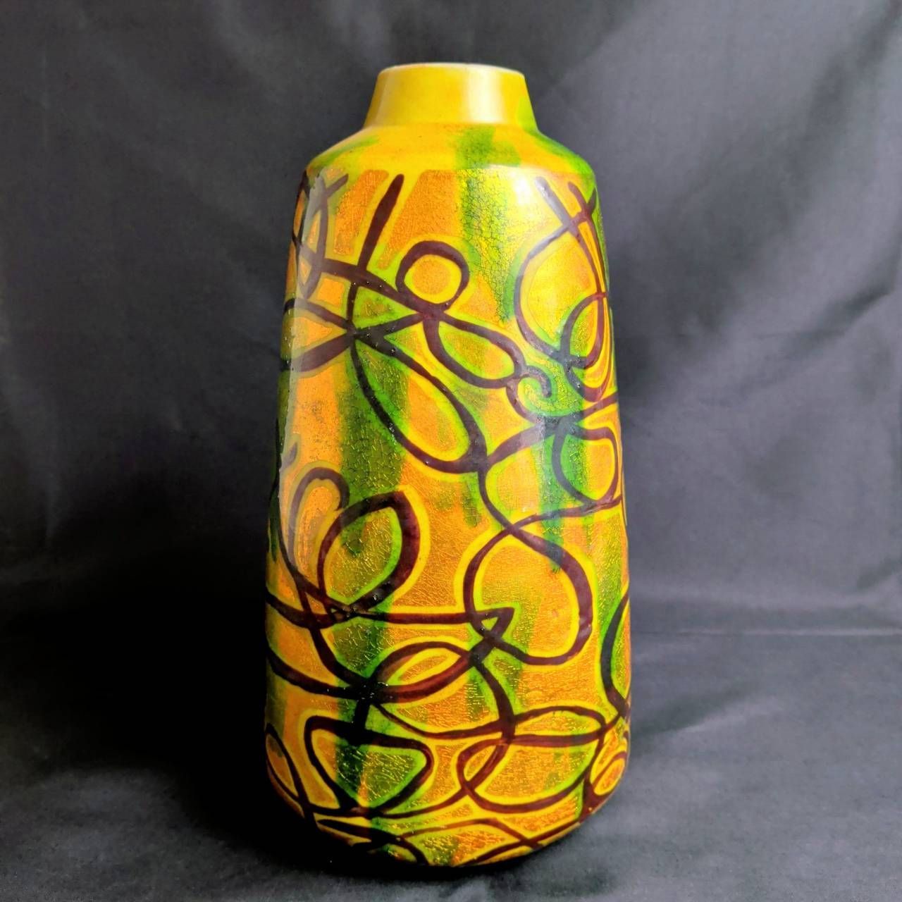 花瓶 九谷焼 松本佐一 金 緑 黒 - メルカリ