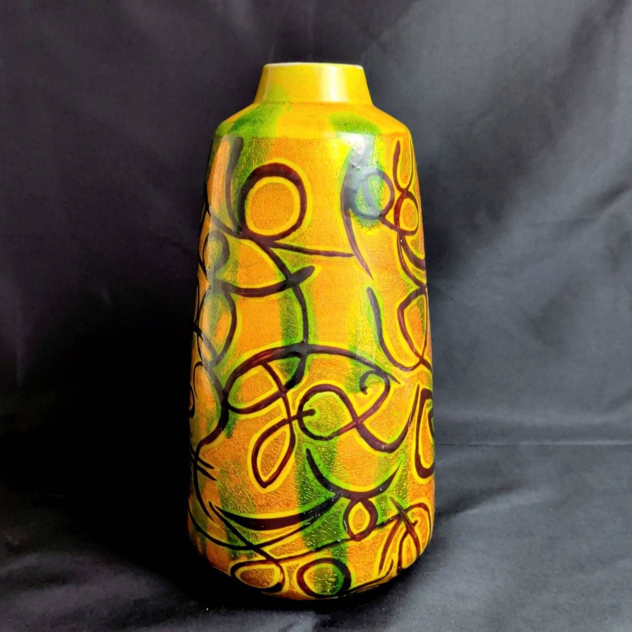 花瓶 九谷焼 松本佐一 金 緑 黒 - メルカリ