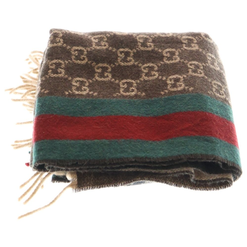 GUCCI グッチ Scarf GG総柄 カシミヤニットマフラー ブラウン 391531 4G944 GUCCI (グッチ) Scarf GG総柄 カシミヤニットマフラー ブラウン 391531