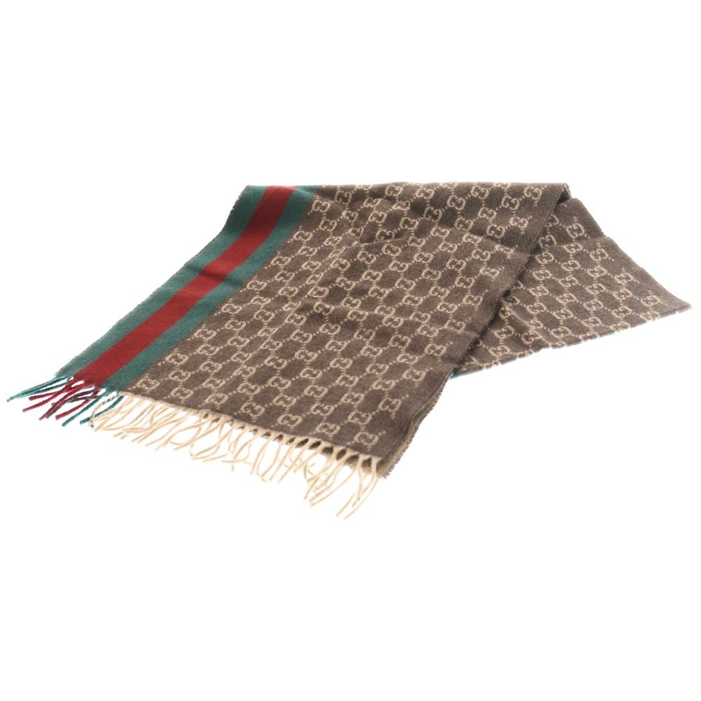 GUCCI グッチ Scarf GG総柄 カシミヤニットマフラー ブラウン 391531 4G944 GUCCI (グッチ) Scarf GG総柄 カシミヤニットマフラー ブラウン 391531