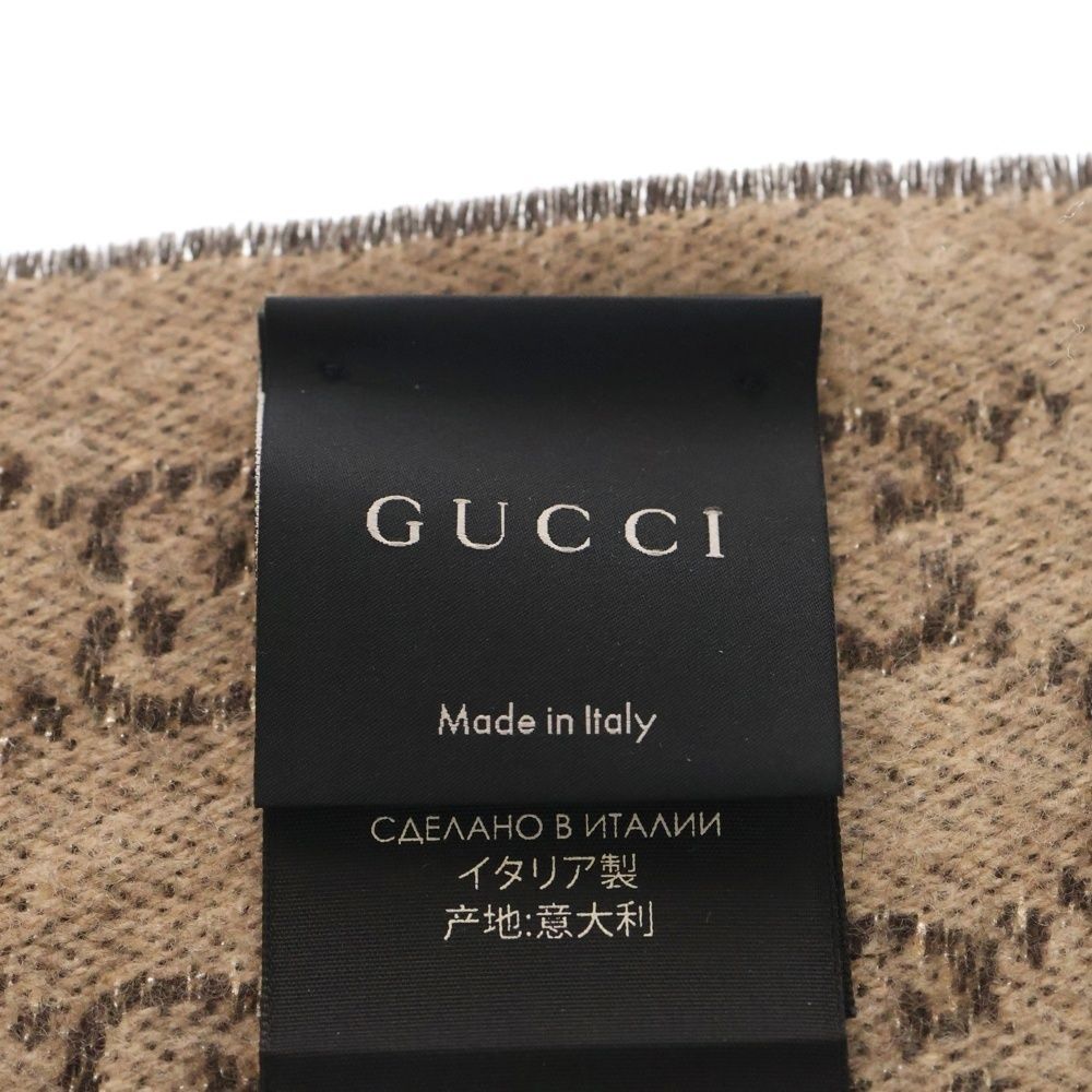 GUCCI グッチ Scarf GG総柄 カシミヤニットマフラー ブラウン 391531 4G944 GUCCI (グッチ) Scarf GG総柄 カシミヤニットマフラー ブラウン 391531