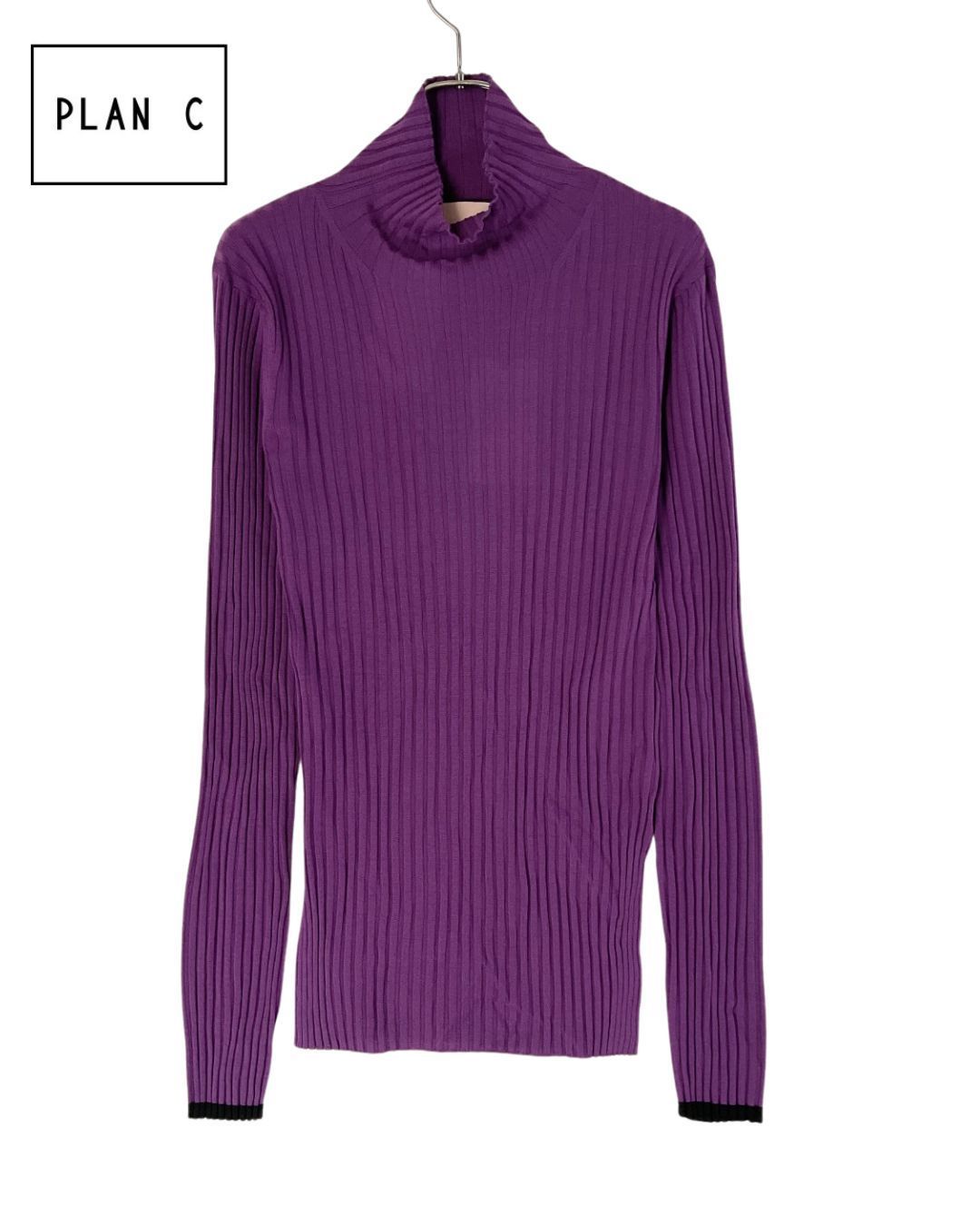 未使用 PLAN C プランシー カラー切り替えスリットハイネックニット