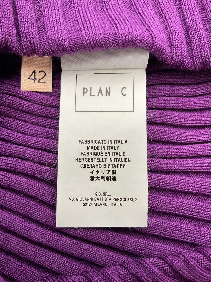 未使用 PLAN C プランシー カラー切り替えスリットハイネックニット