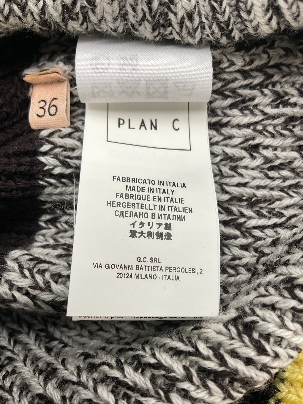 未使用 PLAN C プランシー Vネックボーダーウールニットベスト 36